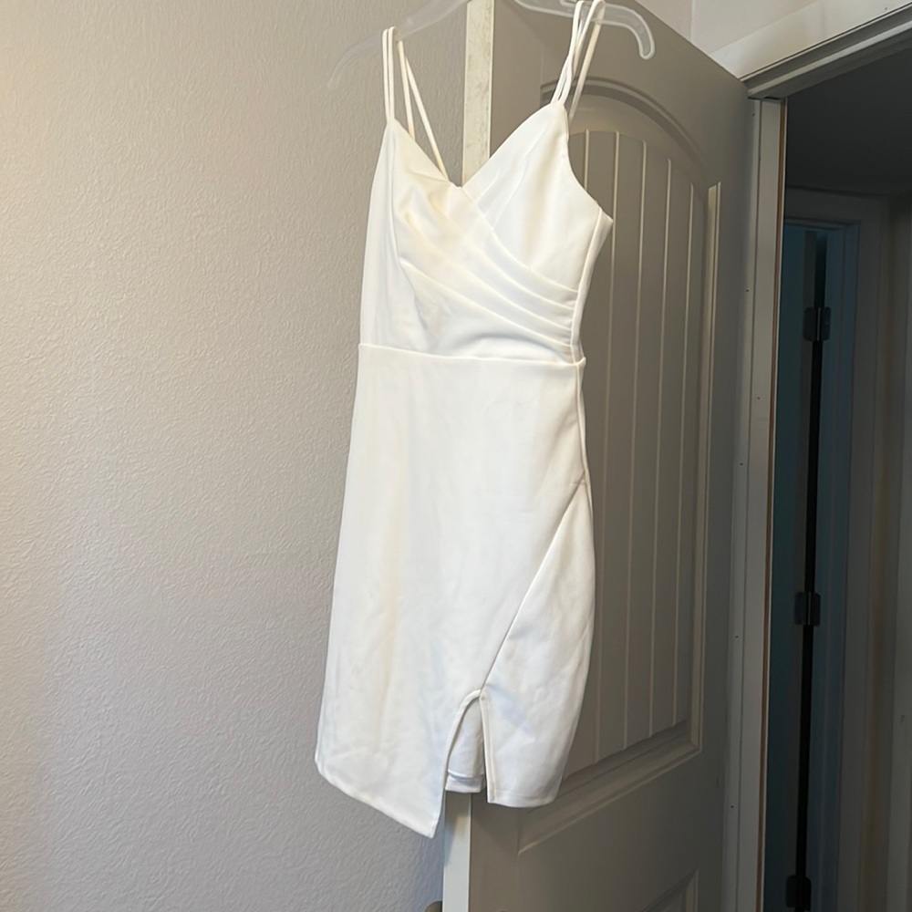 Sequin Hearts White Mini Dress